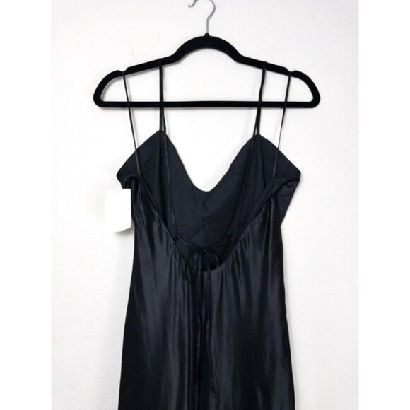NWT Birgitte Herskind Timo Silk Maxi Slip Dress 40 Black 8 Maternity Friendly - Picture 7 of 10